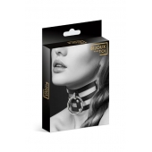 Чёрный тройной чокер с большим кольцом - Bijoux Pour Toi - купить с доставкой в Магнитогорске