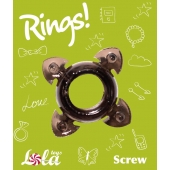 Чёрное эрекционное кольцо Rings Screw - Lola Games - в Магнитогорске купить с доставкой