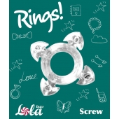 Прозрачное эрекционное кольцо Rings Screw - Lola Games - в Магнитогорске купить с доставкой