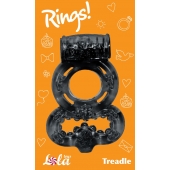 Чёрное эрекционное кольцо Rings Treadle с подхватом - Lola Games - в Магнитогорске купить с доставкой