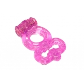 Розовое эрекционное кольцо Rings Treadle с подхватом - Lola Games - в Магнитогорске купить с доставкой
