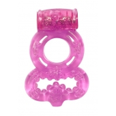 Розовое эрекционное кольцо Rings Treadle с подхватом - Lola Games - в Магнитогорске купить с доставкой