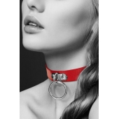 Красный узенький чокер с кольцом - Bijoux Pour Toi - купить с доставкой в Магнитогорске