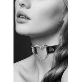 Чёрный чокер с кольцом в форме сердца - Bijoux Pour Toi - купить с доставкой в Магнитогорске