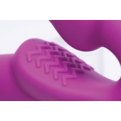 Ярко-розовый безремневой вибрострапон Evoke Vibrating Strapless Silicone Strap-on Dildo - XR Brands - купить с доставкой в Магнитогорске