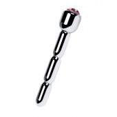 Серебристый уретральный плаг со стразом - 7 см. - ToyFa - купить с доставкой в Магнитогорске