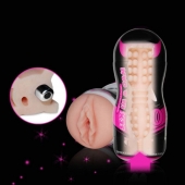 Мастурбатор-вагина Sex In A Can Vibra Vagina Tunnel - Lovetoy - в Магнитогорске купить с доставкой