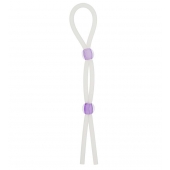 Прозрачное эрекционное кольцо-лассо SILICONE LASSO COCK RING DUAL BEADS - NMC - в Магнитогорске купить с доставкой