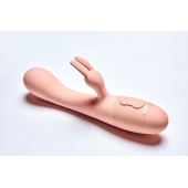 Персиковый вибратор Naya с клиторальным отростком - 18,3 см. - Le Frivole