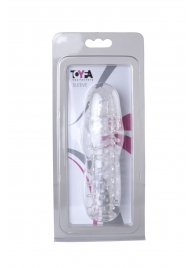 Прозрачная, закрытая насадка с шипами и точками - 13,5 см. - Toyfa Basic - в Магнитогорске купить с доставкой