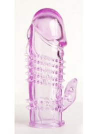 Фиолетовая насадка с коготком и шипами - 13 см. - Toyfa Basic - в Магнитогорске купить с доставкой