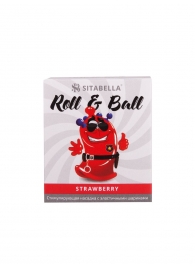 Стимулирующий презерватив-насадка Roll   Ball Strawberry - Sitabella - купить с доставкой в Магнитогорске
