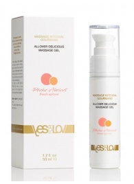 Универсальный массажный гель-смазка Allover Delicious Massage Gel с ароматом персика и аброкоса - 50 мл. - YESforLOV - купить с доставкой в Магнитогорске