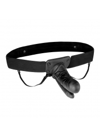 Полый страпон с двумя отростками и вибрацией Unisex Vibrating Hollow Strap-On Double Penetrating Dildo - 17,8 см. - Lux Fetish - купить с доставкой в Магнитогорске