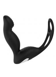 Черный вибромассажер простаты P-PLEASER W ERECTION ENHANCE - Dream Toys - в Магнитогорске купить с доставкой