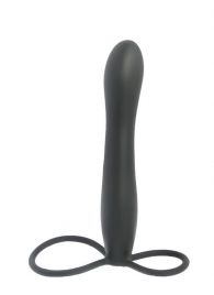 Черная насадка на пенис для двойной стимуляции Mojo BlackJack - 15 см. - Seven Creations - в Магнитогорске купить с доставкой