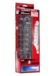 Прозразная закрытая насадка на пенис с поддержкой мошонки Clearly Ample Penis Enhancer - 22 см. - XR Brands - в Магнитогорске купить с доставкой