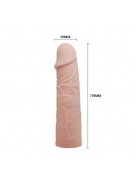 Закрытая телесная насадка-фаллос - 17 см. - Sex Expert - в Магнитогорске купить с доставкой