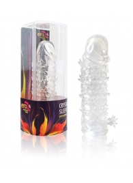Закрытая прозрачная рельефная насадка Crystal sleeve - 13 см. - Erowoman-Eroman - в Магнитогорске купить с доставкой