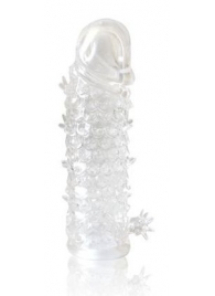 Закрытая прозрачная рельефная насадка Crystal sleeve - 13 см. - Erowoman-Eroman - в Магнитогорске купить с доставкой