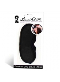 Черная маска на глаза Peek-a-Boo - Lux Fetish - купить с доставкой в Магнитогорске