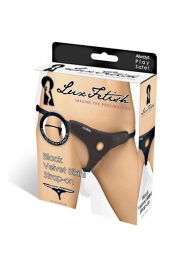 Черные плюшевые трусики для страпона - Lux Fetish - купить с доставкой в Магнитогорске