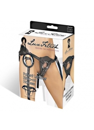 Черные трусики для страпона из патентованной кожи - Lux Fetish - купить с доставкой в Магнитогорске