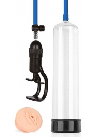 Прозрачная вакуумная помпа Sex Expert с насадкой-вагиной - Sex Expert - в Магнитогорске купить с доставкой