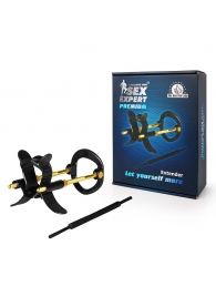 Черно-золотистый экстендер для пениса Sex Expert - Sex Expert - в Магнитогорске купить с доставкой