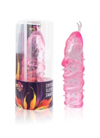 Закрытая рельефная насадка Crystal sleeve snakes в виде змеи с усиками - 14 см. - Erowoman-Eroman - в Магнитогорске купить с доставкой