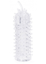 Закрытая рельефная насадка Crystal sleeve с усиками - 12 см. - Erowoman-Eroman - в Магнитогорске купить с доставкой