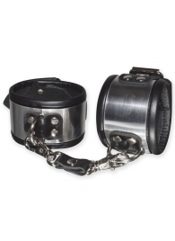 Эффектные серебристо-черные наручники с металлическим блеском - Sitabella - купить с доставкой в Магнитогорске