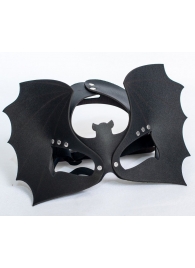 Черная кожаная маска на глаза  Летучая мышь - Sitabella - купить с доставкой в Магнитогорске