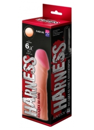 Телесная реалистичная насадка на Harness с коннектором BLACK LINE - 17 см. - LOVETOY (А-Полимер) - купить с доставкой в Магнитогорске