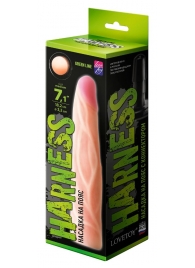 Телесная насадка с венками на Harness с коннектором GREEN LINE - 18 см. - LOVETOY (А-Полимер) - купить с доставкой в Магнитогорске