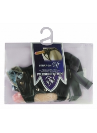 Черный пояс-трусики с двумя насадками Soft-Dolli - 16,5 и 10,5 см. - LOVETOY (А-Полимер) - купить с доставкой в Магнитогорске