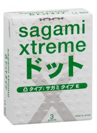 Презервативы Sagami Xtreme SUPER DOTS с точками - 3 шт. - Sagami - купить с доставкой в Магнитогорске