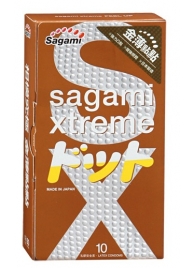 Презервативы Sagami Xtreme FEEL UP с точечной текстурой и линиями прилегания - 10 шт. - Sagami - купить с доставкой в Магнитогорске