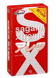 Утолщенные презервативы Sagami Xtreme Feel Long с точками - 10 шт. - Sagami - купить с доставкой в Магнитогорске