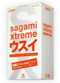 Ультратонкие презервативы Sagami Xtreme SUPERTHIN - 15 шт. - Sagami - купить с доставкой в Магнитогорске