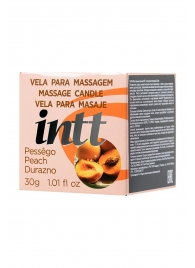 Массажная свеча для поцелуев Peach с ароматом персика - 30 гр. - INTT - купить с доставкой в Магнитогорске
