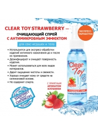 Очищающий спрей для игрушек CLEAR TOY Strawberry - 100 мл. - Биоритм - купить с доставкой в Магнитогорске