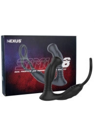 Черная анальная пробка NEXUS SIMUL8 с фиксацией на теле кольцами - Nexus Range - в Магнитогорске купить с доставкой
