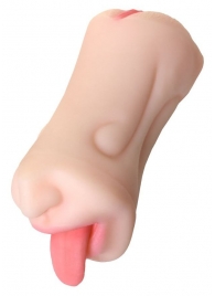 Телесный двусторонний мастурбатор Fruity Tongue - ротик и вагина - ToyFa - в Магнитогорске купить с доставкой