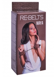 Коричневые кожаные наручники Maya - Rebelts - купить с доставкой в Магнитогорске