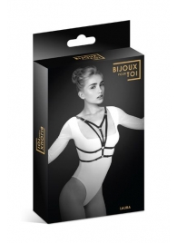 Черная упряжь на грудь Laura - Bijoux Pour Toi - купить с доставкой в Магнитогорске