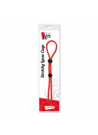 Красное лассо на пенис с двумя бусинами STRETCHY LASSO CAGE - Dream Toys - в Магнитогорске купить с доставкой