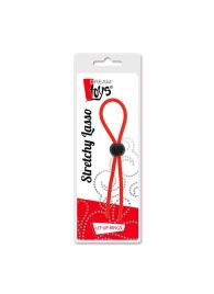 Красное эрекционное лассо с одной бусиной-утяжкой STRETCHY THIN LASSO - Dream Toys - в Магнитогорске купить с доставкой