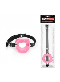 Розовый кляп-губки на черном ремешке - Notabu - купить с доставкой в Магнитогорске