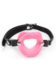 Розовый кляп-губки на черном ремешке - Notabu - купить с доставкой в Магнитогорске